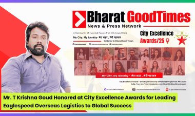T Krishna Goud Honored at City Excellence Awards for Leading Eaglespeed Overseas Logistics to Global Success